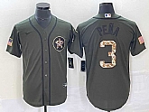 Men's Houston Astros #3 Jeremy Pena Green Salute To Service Stitched MLB Cool Base Nike Jersey,baseball caps,new era cap wholesale,wholesale hats